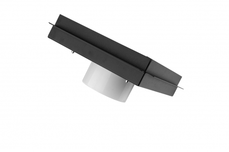 Теневой диффузор под плитку FoZa 237х237 с вентилятором 125СК, обратный клапан, черная, d125мм