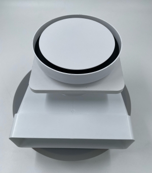 Решетка скрытого монтажа для натяжного потолка FoZa d125мм с вентилятором на шарикоподшипнике с выходом на трубу d100мм