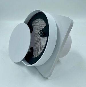 Теневой диффузор для натяжного потолка FoZa d125мм с вентилятором на шарикоподшипнике с выходом на трубу 60х120мм